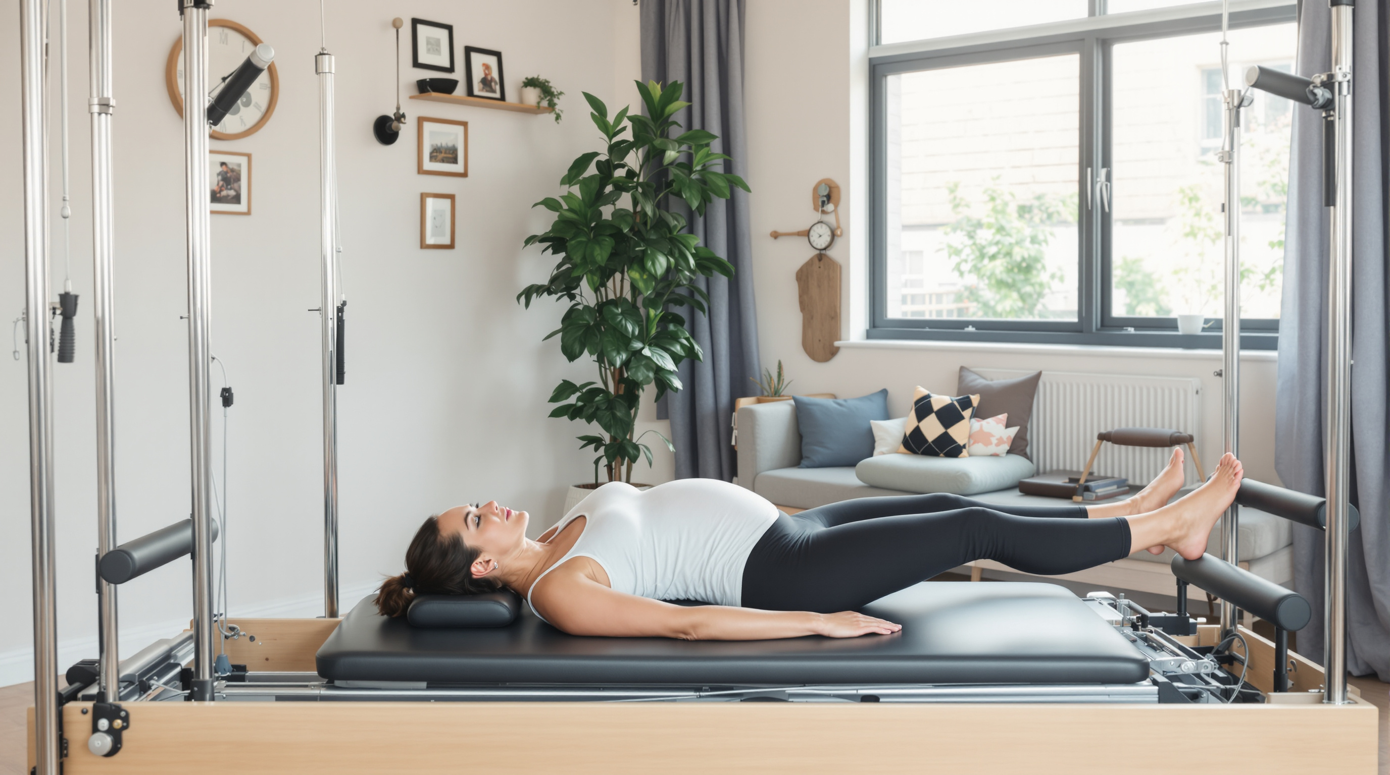 Cours prenatal en studio de Pilates